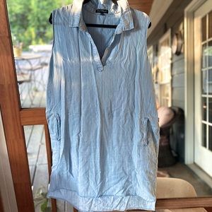 Velvet heart denim dress with pockets